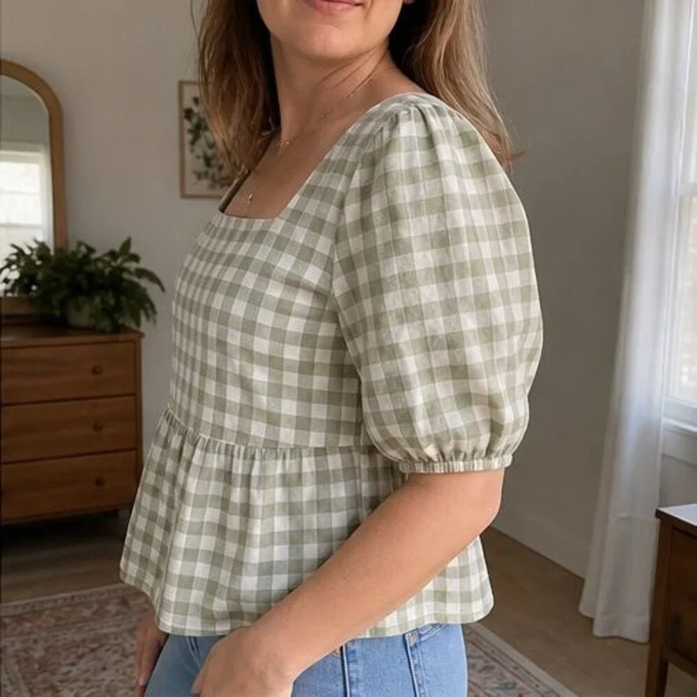 Olive Tie Neck Blouse